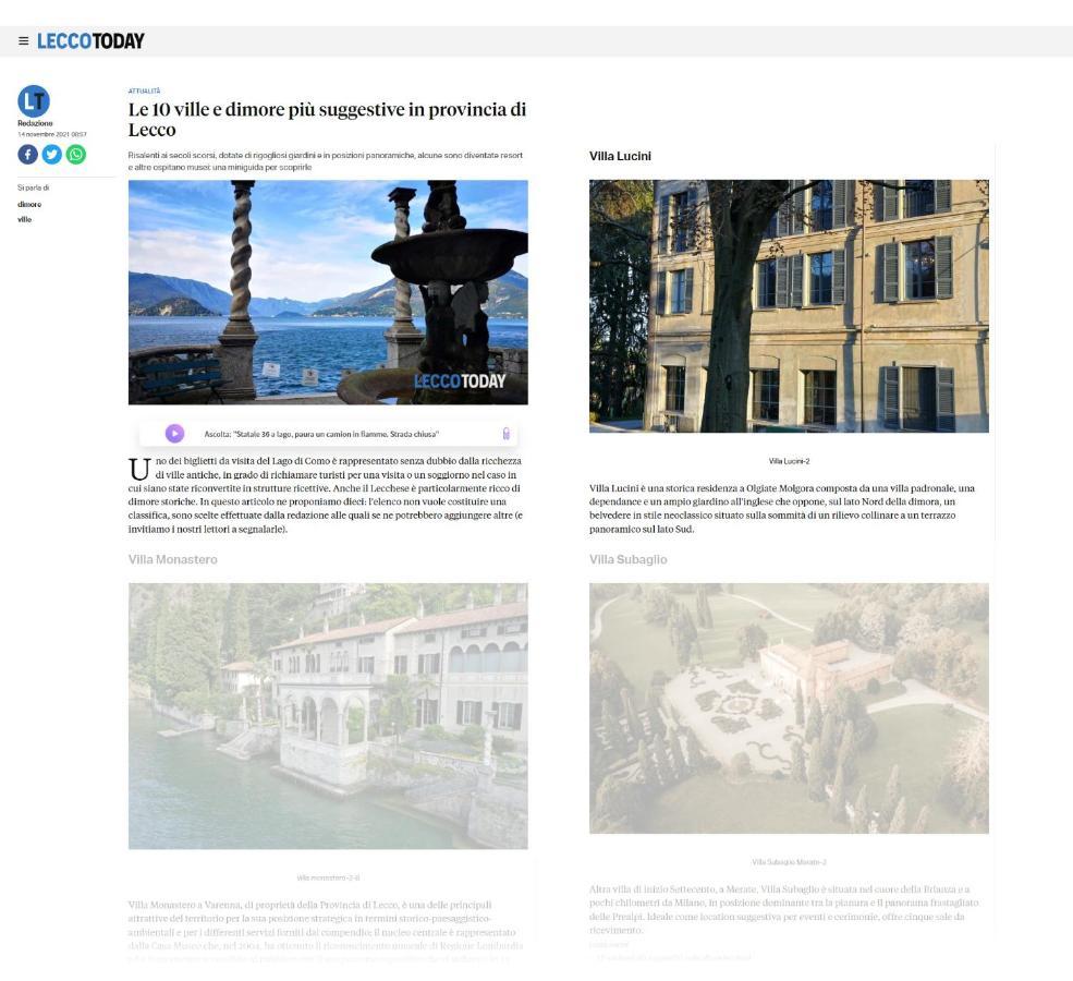 Villa Lucini 1886 "La Dolcevita" Cottage 2, Close To Lake Como And Milan Calco  Exterior photo